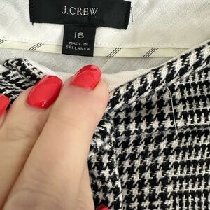 J. Crew Black and White Houndstooth Pants Barrel Leg Size 16